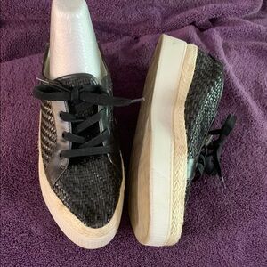 Franco Sarto Black and White Sneakers with Chunky Sole